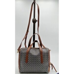 Fossil Rachel Crossbody Purse Black White Brown Key Polka‎ Dot Pockets Boho
